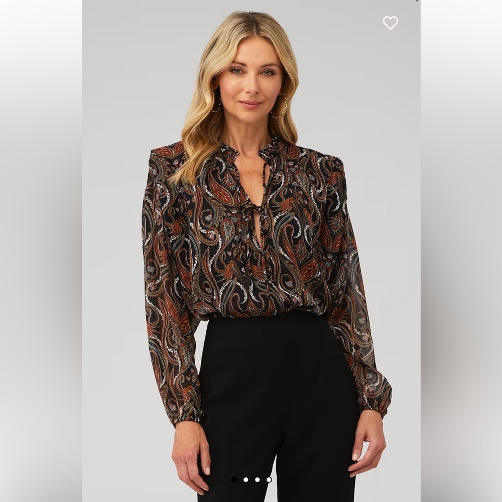 NET MISA LOS ANGELES
HELENA TOP - Paisley Print Blouse - Black and Brown